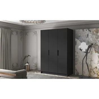 Šatní skříň Šatní skříň CALPE 150 I - černá/černé úchytky