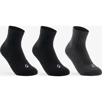 DECATHLON Dětské polovysoké tenisové ponožky RS500 3 páry 35/38 ČERNÁ