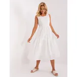 Bílé madeirové volánové midi šaty TW-SK-BI-19869.85-white Velikost: S