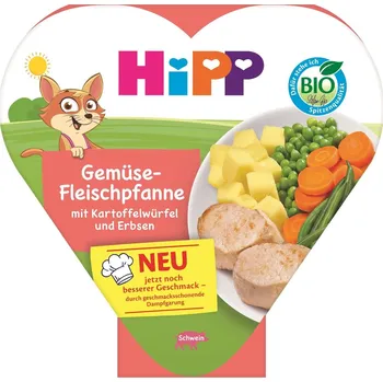 Dětská výživa Hipp BIO Masový příkrm s nakrájenými bramborami a hráškem