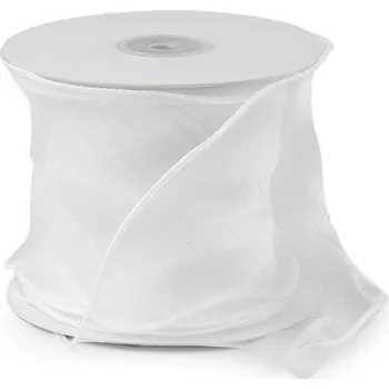 Organzová stuha s perleťovým leskem šíře 10 cm, barva 1 (29) bílá