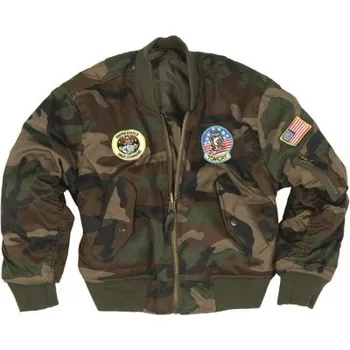Pánská casual bunda Dětská letecká bunda MA1, Mil-Tec, Woodland, XL