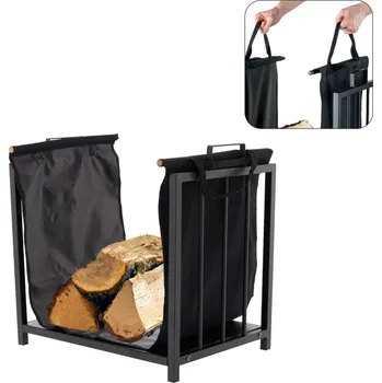 Kovový stojan na dřevo s přenosnou taškou 51x37x50,5cm