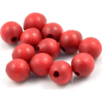 Dětské navlékací korálky Korálky dřevěné červené 9/10 – 12 ks