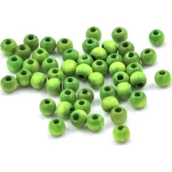 Korálek Korálky dřevěné zelené 4mm – 50 ks