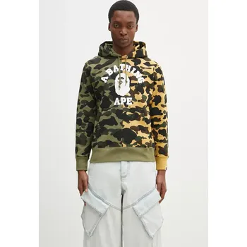 Pánská mikina Bavlněná mikina A Bathing Ape 1St Camo Separate, XL, zelená, 91X