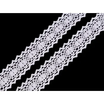 Krajka Krajka / vsadka paličkovaná šíře 23 mm Varianta: 1 bílá, Balení: 18 m