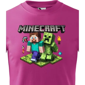 Chlapecké oblečení Dětské tričko - Minecraft 2, Barva Purpurová, Velikost 134 cm/8 roků, Canvas Dětské tričko Bezvatriko.cz 2922