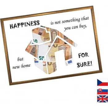 Žertovný předmět Rámeček na darování peněz - Bydlení, Nápis anglicky, Rámeček 905 - bronzová , promoce - dárek k promoci