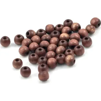 Korálek Korálky dřevěné hnědé 5mm – 40 ks