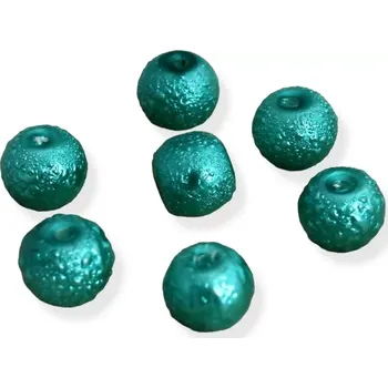 Korálek Voskové perle vroubkované smaragdové 7mm - 20 ks