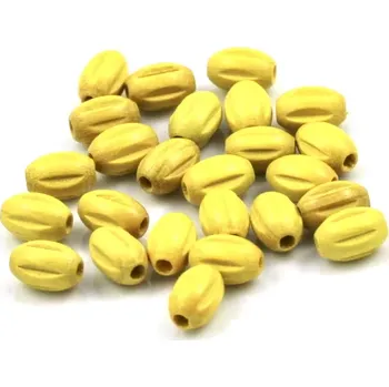 Korálek Korálky dřevěné žluté 6/9 – 25 ks