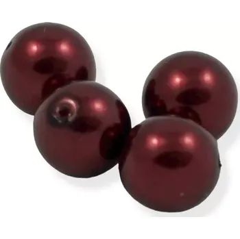 Korálek Voskové perle bordó 10mm - 10 ks