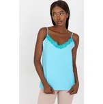 Modré tílko s krajkou -LK-TP-507650-3.04P-blue Velikost: 36