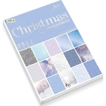 Kancelářský papír Barevný vánoční papír A4, 25 listů, 120/270/250/300 GSM modrý