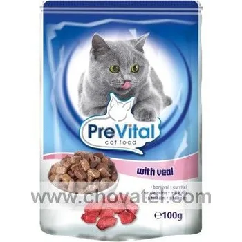Krmivo pro kočku PreVital kapsa kočka telecí 100g