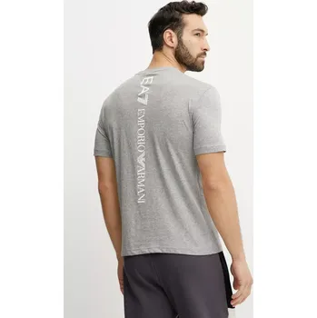 Bavlněné tričko EA7 Emporio Armani šedá barva, s potiskem, AF10375.7M000567 90X, vel. M