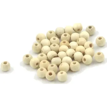 Korálek Korálky dřevěné krémové 5mm – 40 ks