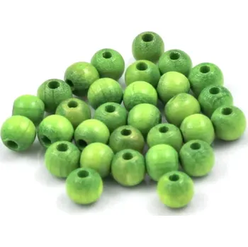 Korálek Korálky dřevěné zelené 6mm – 30 ks