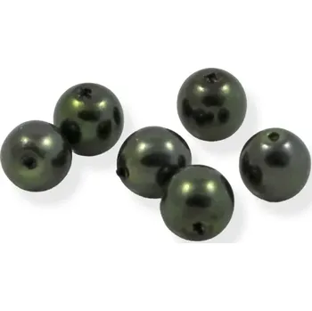 Korálek Voskové perle tmavě zelené 6mm - 15 ks