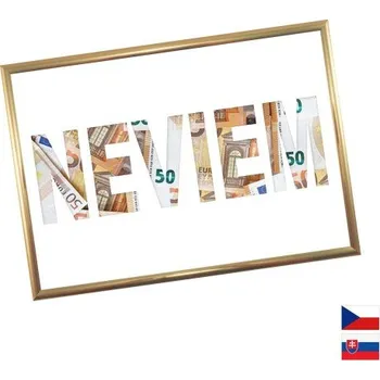Žertovný předmět Rámeček na darování peněz - NEVÍM, Nápis slovensky, Rámeček 203 - zlatá metalická