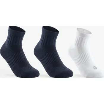 DECATHLON Dětské polovysoké tenisové ponožky RS500 3 páry 27/30 BÍLÁ|MODRÁ