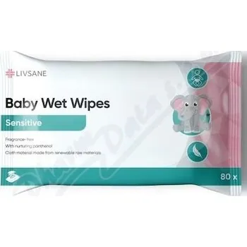 Dětský vlhčený ubrousek LIVSANE Dětské vlhčené ubrousky Sensitive 80ks