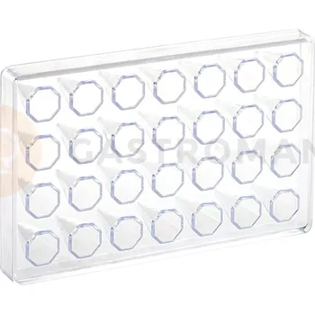 Čokoládová tyčinka Polykarbonátová forma na pralinky, 275x175 mm | MARTELLATO, Pyramid Praline - Octagonal