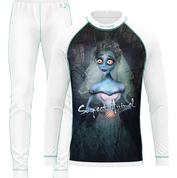 Set dětského termoprádla Set dětského funkčního prádla EMILY bílá Bamboo Heavy - Azurová / 120