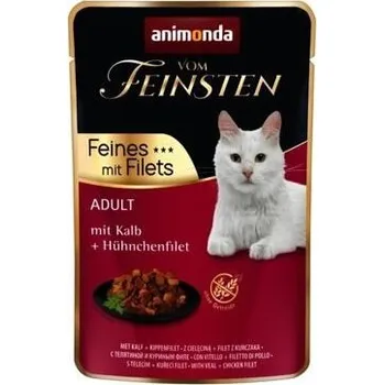 Volný čas Vom Feinsten Adult FEINES m.Fillets - telecí + kuřecí filet, kapsička pro kočky 85 g