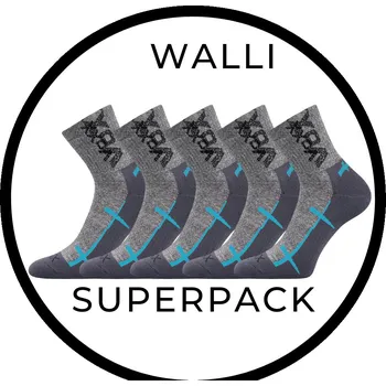 Pánské ponožky SUPERPACK - WALLI sportovní ponožky se stříbrem VoXX - 5 párů 39-42 sv. šedá