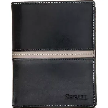 Peněženka SEGALI Pánská kožená peněženka 27201372553 černo šedá