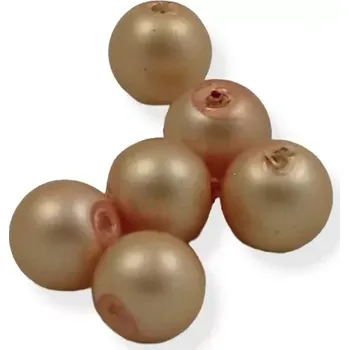 Korálek Voskové perle meruňkové matné 6mm - 15 ks