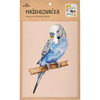 Textilní nažehlovací páska Lesní svět Nažehlovačka M 082 - Andulka vlnkovaná modrá