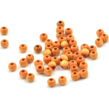 Korálek Korálky dřevěné SV oranžové 4mm – 50 ks