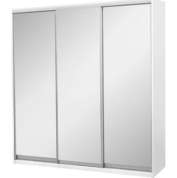 Šatní skříň Skříň 3D 2220x600x2400, 3 zrcadla, bílá