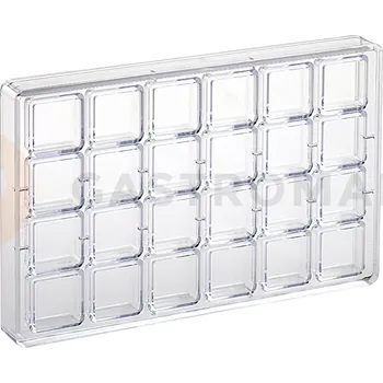 Čokoládová tyčinka Polykarbonátová forma na pralinky, 275x175 mm | MARTELLATO, Carré