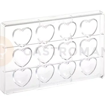 Čokoládová tyčinka Polykarbonátová forma na pralinky, 275x175 mm | MARTELLATO, Heart
