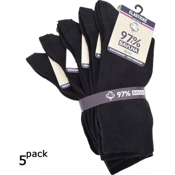 Pánské ponožky Hladké unisex 97% bavlněné elastické ponožky 39-42 černá