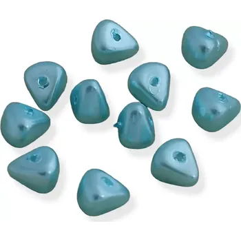 Korálek Korálky voskované trojhránky tyrkysové - 20 ks