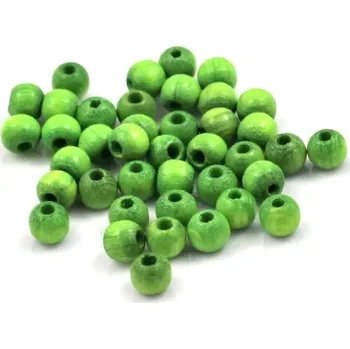 Korálek Korálky dřevěné zelené 5mm – 40 ks