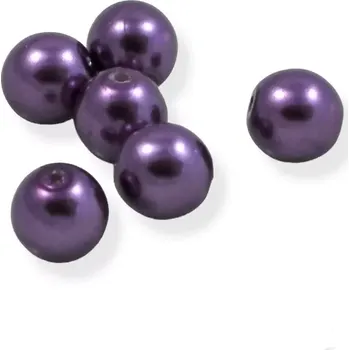 Korálek Voskové perle fialová 6mm - 15 ks