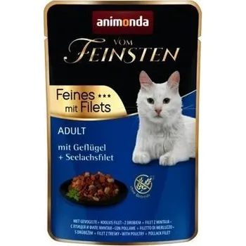 Volný čas Vom Feinsten Adult FEINES m.Fillets - drůbeží + treska filet, kapsička pro kočky 85 g