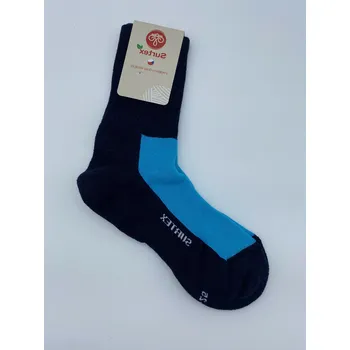 Pánské ponožky Surtex dospělé ponožky 75% merino volný lem tyrkysové Velikost EU: 43-46