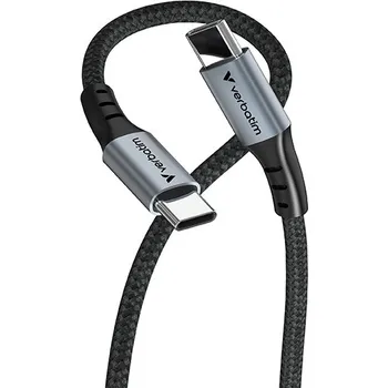 Datový kabel Verbatim USB kabel USB C samec - USB C samec, 60W, 1.2m, černý, box, 31845
