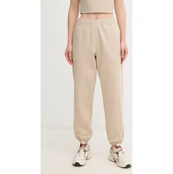 Dámské kalhoty Tepláky Calvin Klein Jeans dámské, béžová barva, hladké, LV047B235G 80X, vel. L