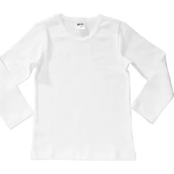 PLEAS Chlapecké tričko dlouhý rukáv, bílé Velikost: 98