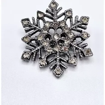 Brož Distribuce - Dárky, šperky, minerály - K. Vlasáková Vánoční vločka menší atracitová - brož