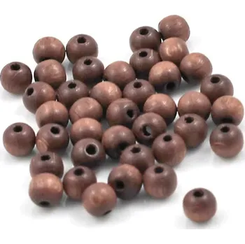 Korálek Korálky dřevěné hnědé 6mm – 30 ks