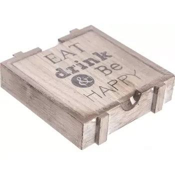 prostírání Podtácek dřevo 4 ks 12x12x3cm